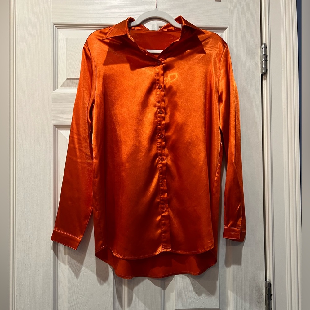 PLT Orange Satin Blouse